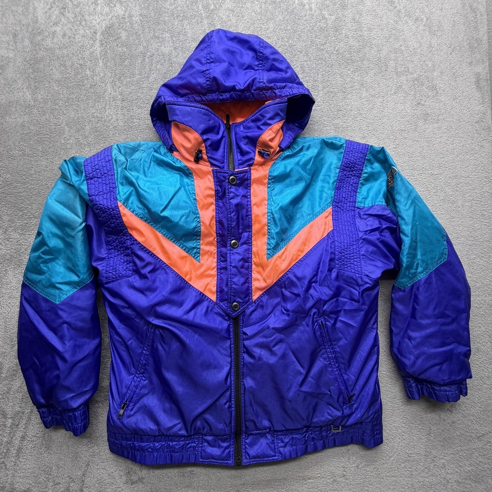 Vintage Profile GORE-TEX Ski Jacket Mens Large Purple Teal Orange Colorblock 80s